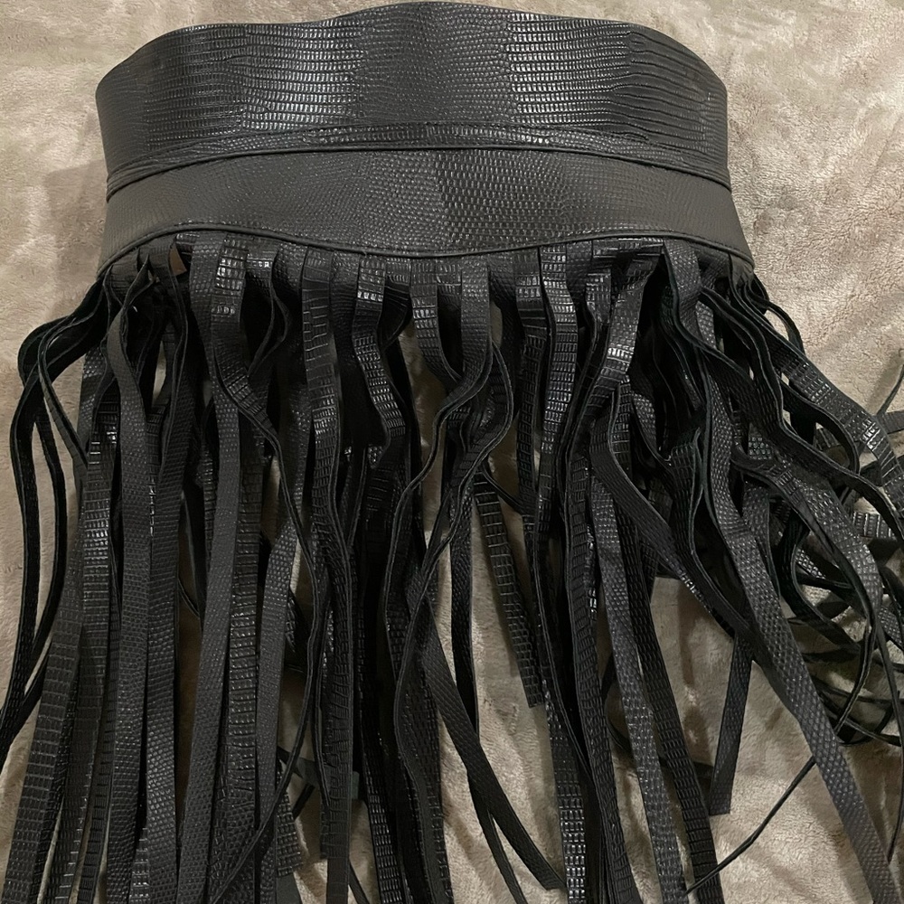 Sexy Black Fringe Belt